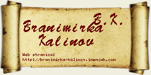 Branimirka Kalinov vizit kartica